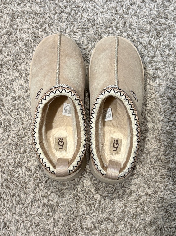Ugg Taupe Suede Platform Cozy Lined Slip-Ons
